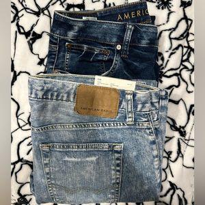 2 pair American Eagle skinny fit jeans - 34x36 & 34x34